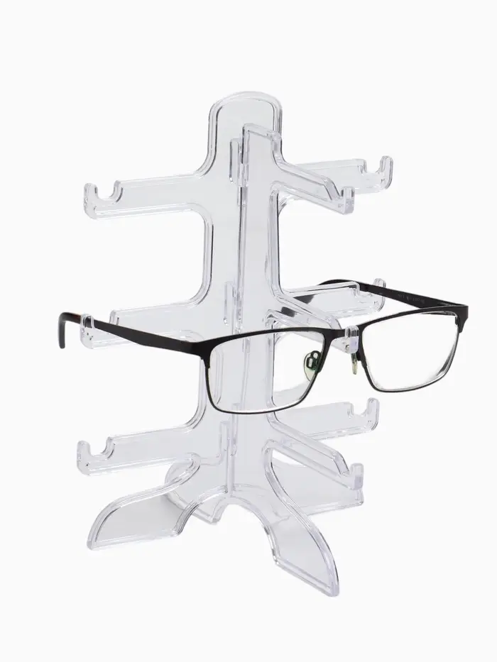 Подставка под очки 3 места, оргстекло, 16&times;14.5&times;20 см, прозрачная