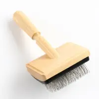 Щётка - пуходёрка &laquo;Премиум&raquo;, основание 80&times;60 мм, с каплями, для длинношерстных животных, дерево