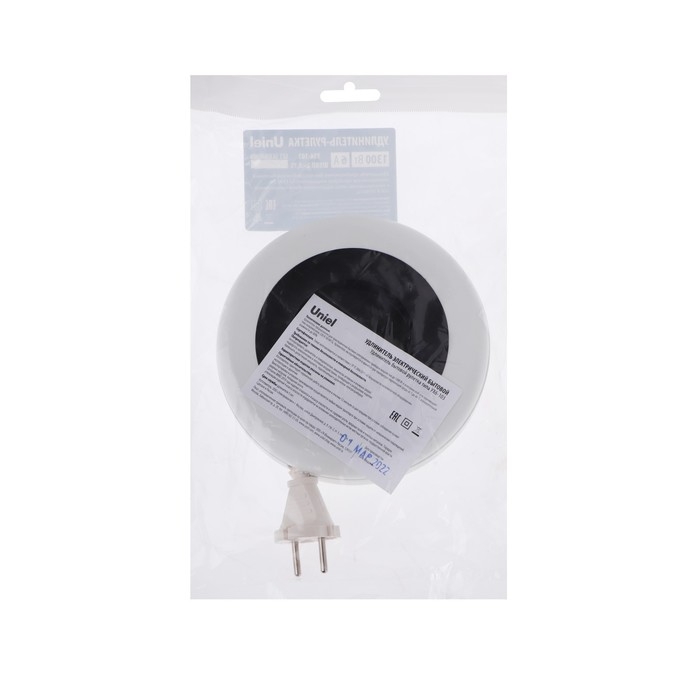 Удлинитель-рулетка Uniel, 3 розетки, 3 м, 6 А, 1300 Вт, ШВВП 2х0.75 мм2, без з/к, белый Удлинитель-рулетка Uniel, 3 розетки, 3 м, 6 А, 1300 Вт, ШВВП 2х0.75 мм2, без з/к, белый