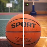 Мяч баскетбольный MINSA SPORT, клееный, 8 панелей, р. 7, резина, резиновая камера