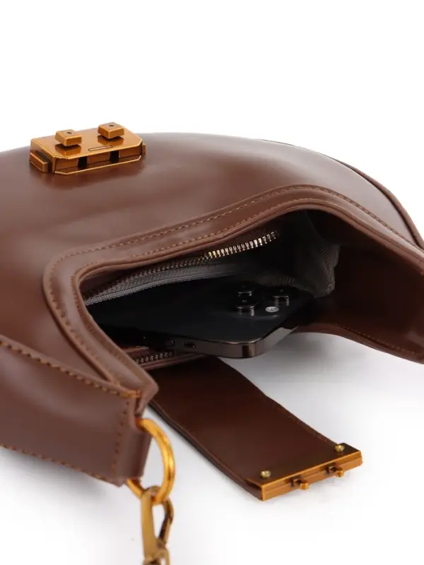 Сумка женская багет TEXTURA на молнии, 24&times;6.5&times;13 см, коричневая