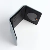 Кошелёк &laquo;Цветочек&raquo;, маленький, для девочки, на кнопке, голубой