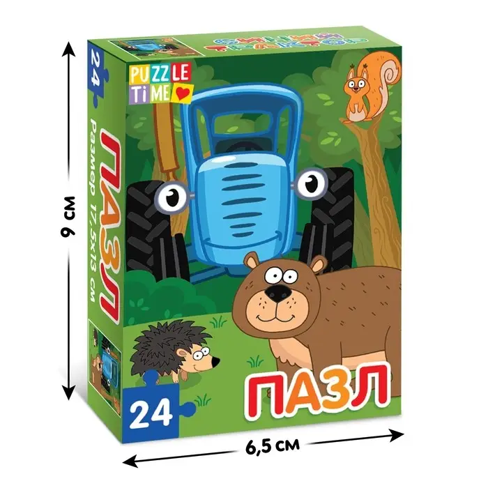 Пазл «В лесу», 24 элемента, Синий трактор