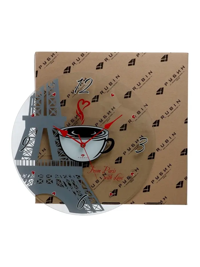 Часы настенные интерьерные &laquo;Париж&raquo;, d=39 см, прозрачные