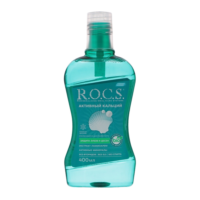 Ополаскиватель ROCS для полости рта.  Ополаскиватель ROCS для полости рта. "Активный кальций, 400 мл
