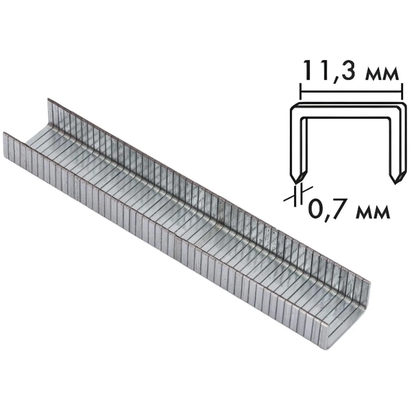 Скобы для степлера БИБЕР 85811 прямоугольные, тип 53, 6 мм (1000 шт.)
