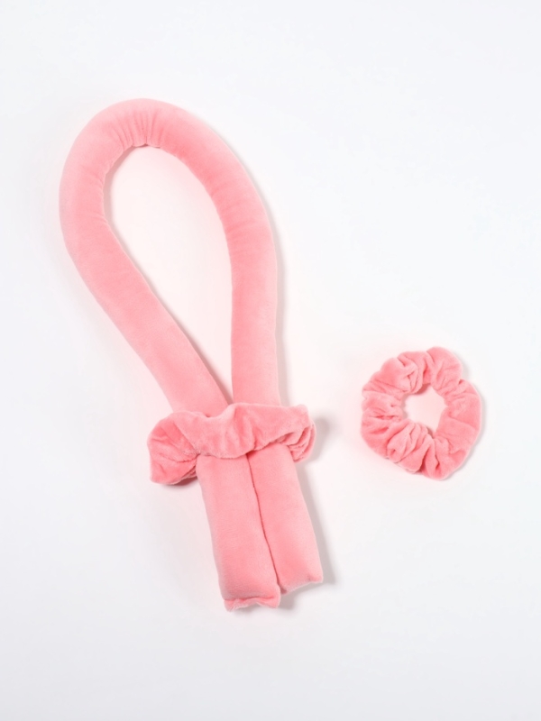 Мягкие бигуди «Волшебный локон», 3 предмета: бигуди, резинки - 2 шт., плюшевые, розовый Мягкие бигуди «Волшебный локон», 3 предмета: бигуди, резинки - 2 шт., плюшевые, розовый