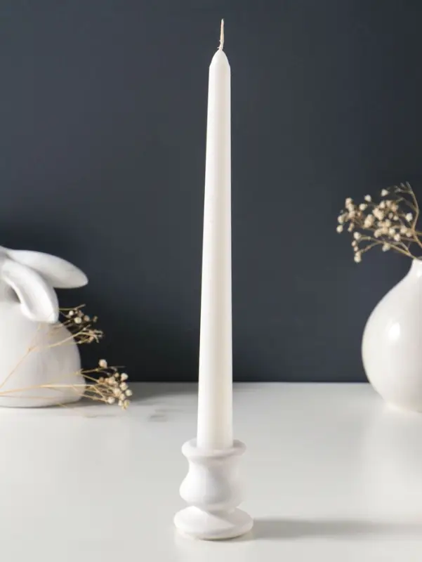 Набор свечей античных 25 см, 2 шт., 58 г, 7 ч, белый