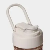 Бутылка для воды стеклянная, с крышкой и трубочкой «Бьорн», 400 мл, цвет бежевый