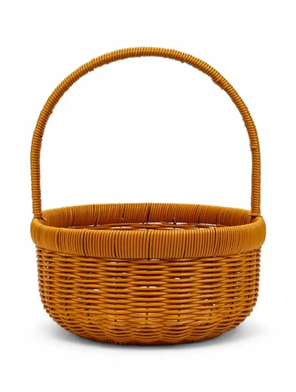 Корзина пластик 34 х 27 х 13 см, ручка20 см металл карскас коричневый Корзина пластик 34 х 27 х 13 см, ручка20 см металл карскас коричневый