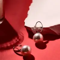 Серьги с жемчугом &laquo;Капля&raquo;, полукруг, белые в серебре