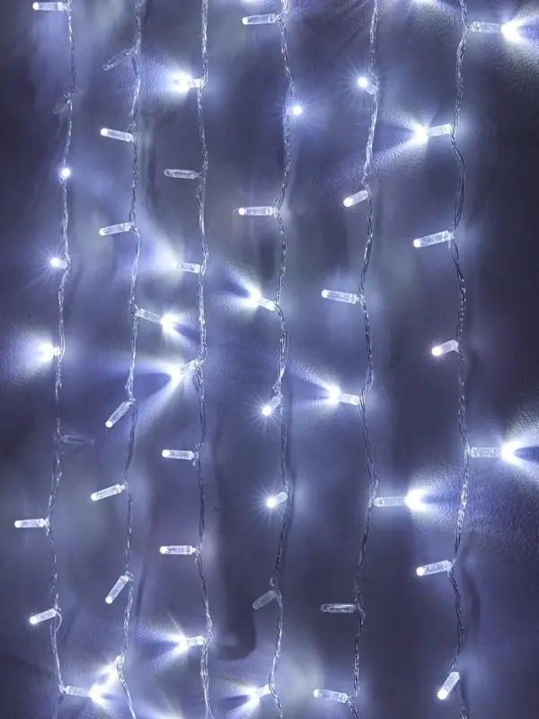 Гирлянда &laquo;Нить&raquo; 10 м, IP65, УМС, прозрачная нить, 100 LED, свечение белое, 220 В