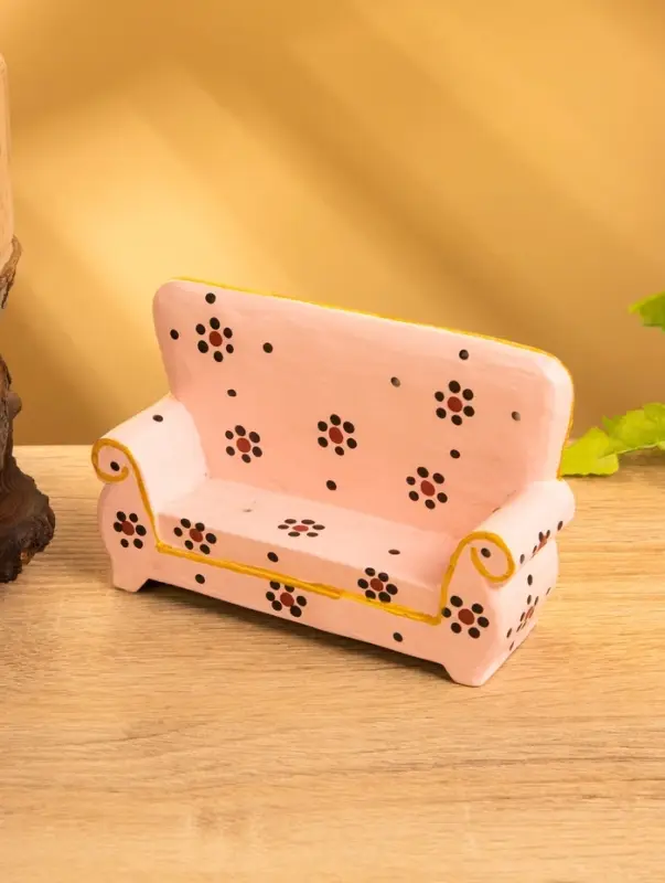 Сувенир «Диван с цветами», 13×4×9 см, дерево, розовый