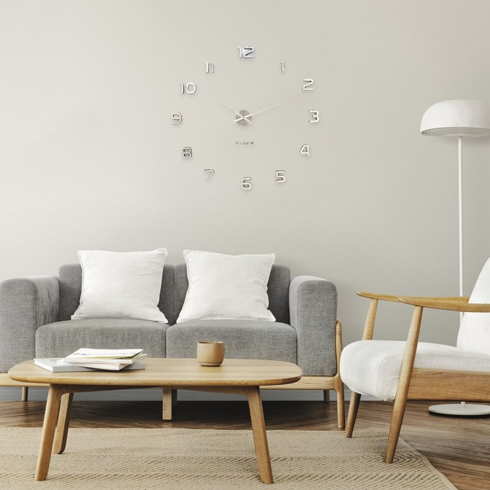 Часы настенные интерьерные большие, 3d  Часы настенные интерьерные большие, 3d "Акстелл",бесшумные, наклейка, d-70 см