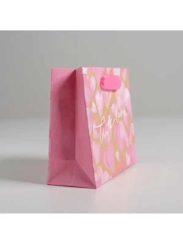 Пакет подарочный крафтовый, упаковка, «With love», S 15 х 12 х 5.5 см Пакет подарочный крафтовый, упаковка, «With love», S 15 х 12 х 5.5 см