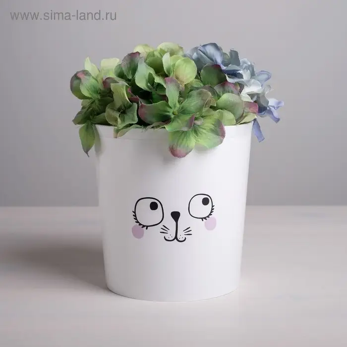 Кашпо для цветов «Мордочка», 1,6 л, 14 х 14 см Кашпо для цветов «Мордочка», 1,6 л, 14 х 14 см