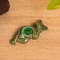 Подставка под благовония "Лягушонок" керамика, цв. зелёный, 8х3,5х1,5 см