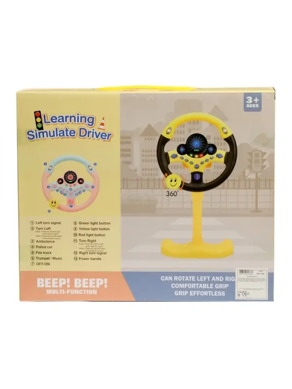 Руль музыкальный "Cупер водитель" с кронштейном, свет, звук