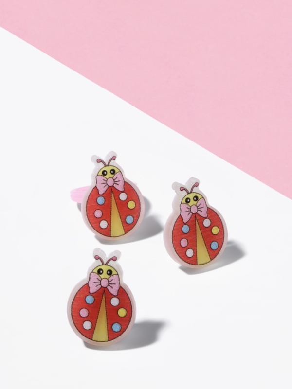 Набор детский Набор детский "Выбражулька" 2 предмета: клипсы, кольцо, божья коровка, цвет МИКС