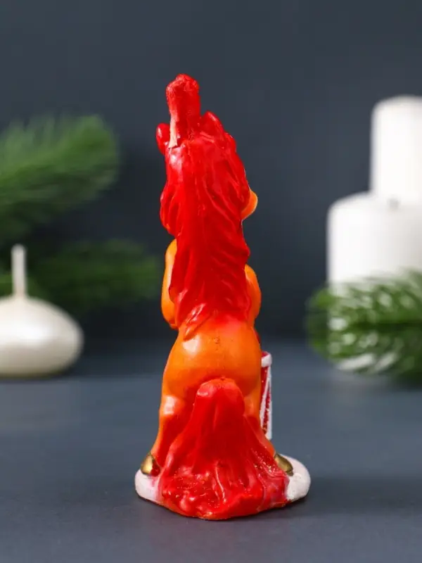 Свеча фигурная "Лошадка цирковая" 4,5х6х11 см, цв. золотой