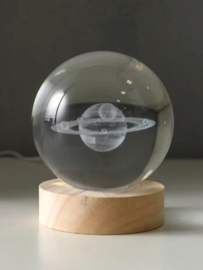 Сувенир стекло подсветка "Солнечная система" d=8 см подставка дерево, USB 8х8х9,5 см Сувенир стекло подсветка "Солнечная система" d=8 см подставка дерево, USB 8х8х9,5 см