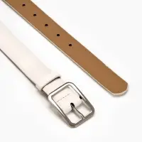 Ремень женский Classic 110&times;3 см, пряжка металл, серебристая, белый