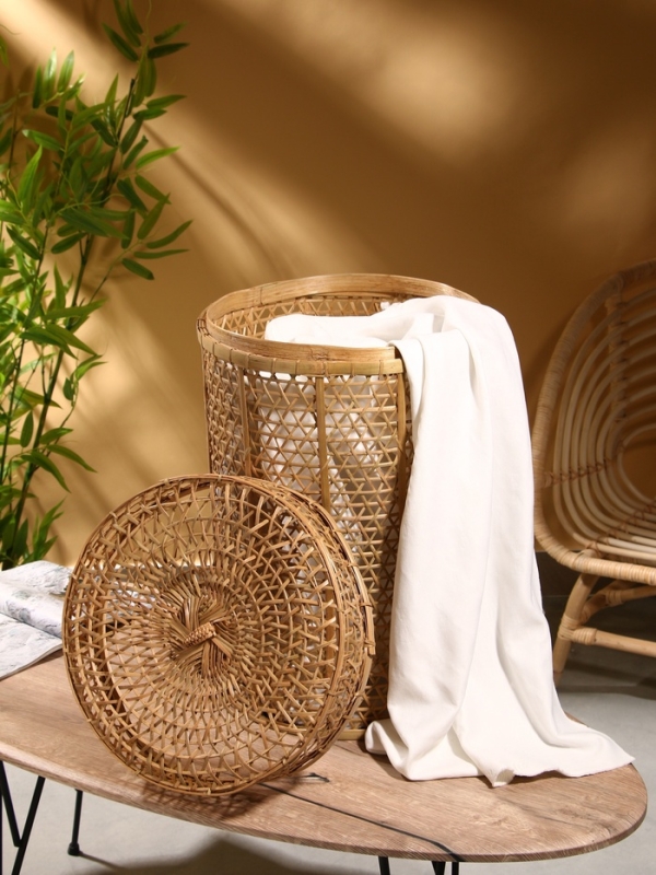 Корзина плетёная  Корзина плетёная "Баскет" бамбук 40х40х60 см, светлая