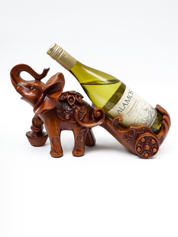 Подставка для бутылки  Подставка для бутылки "Слон" под дерево, 34х13х20см