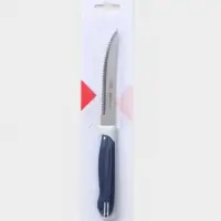 Нож для мяса Доляна &laquo;Страйп&raquo;, зубчатое лезвие 11.5 см, синий