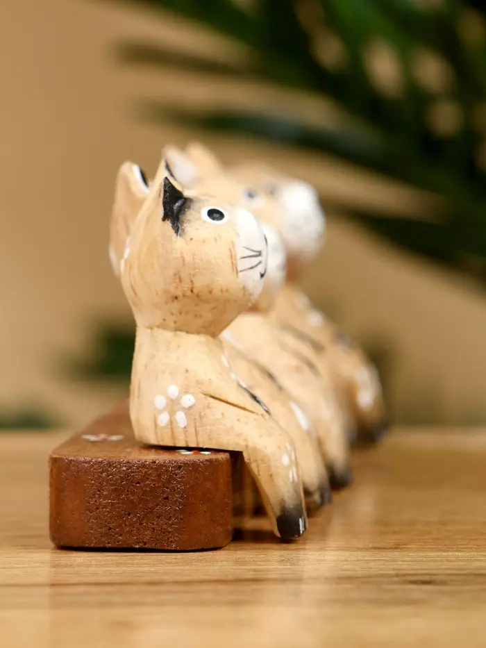 Сувенир «Зверушки на скамейке», 18×6×4.5 см, дерево, коричневый