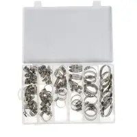 Набор червячных хомутов ZEIN engr, сквозная просечка, от 6 до 44 мм, нерж. сталь, 80 шт.