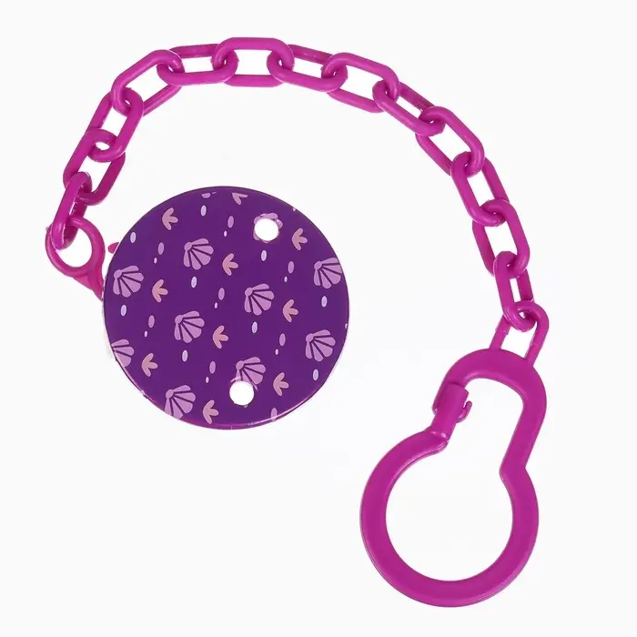 Соска - пустышка с держателем Крошка Я &laquo;Пингвинчик&raquo;, анатомическая, от 6 мес, фиолетовый