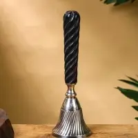 Колокольчик с чёрной ручкой, 18 см, латунь