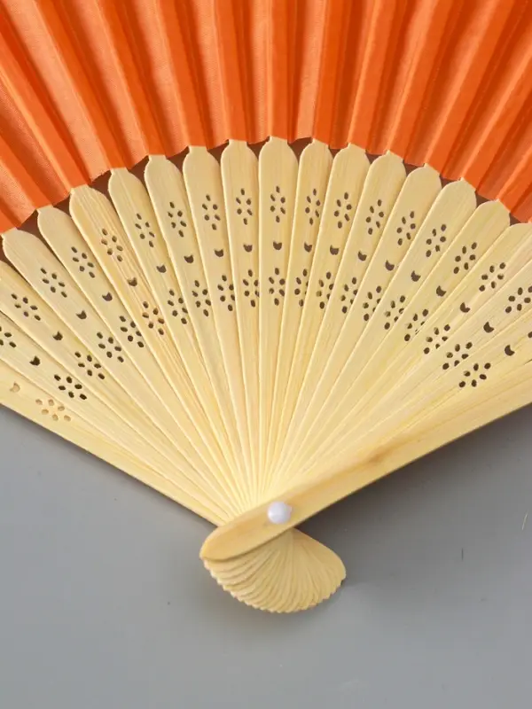 Веер складной h=21 см &laquo;Моноцвет&raquo;, в коробке, оранжевый