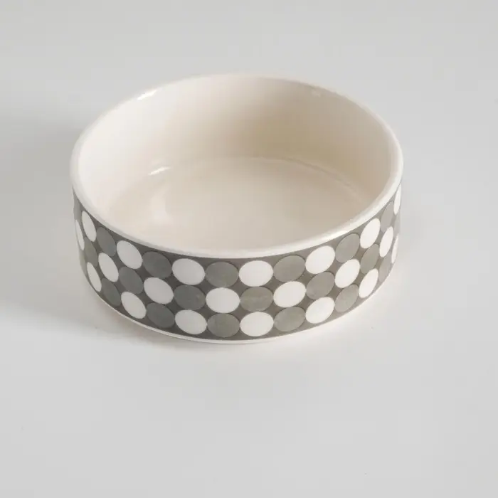 Миска &laquo;Горошек&raquo;, 200 мл, 10.5&times;10.5&times;4 см, керамика, серая, белая