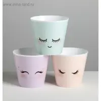 Набор кашпо для цветов 3 в 1 «Милые глазки», 0,8 л, 11 х 12 см Набор кашпо для цветов 3 в 1 «Милые глазки», 0,8 л, 11 х 12 см