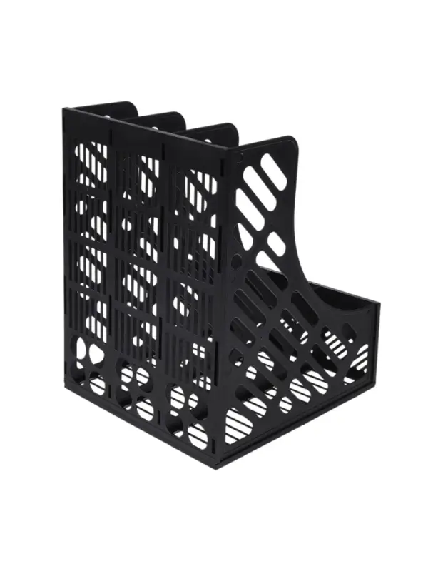 Лоток вертикальный, 3-х секционный, разборный, чёрный