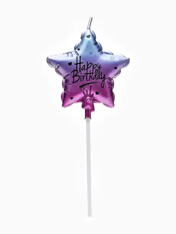 Свеча для торта &laquo;Шар звезда&raquo; 6,5 см, цвет фиолетовый