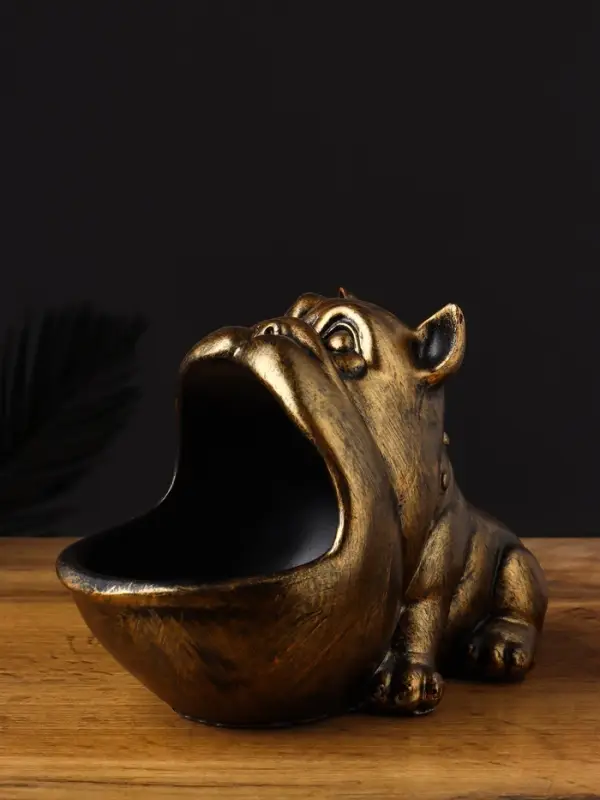 Подставка для мелочей "Бульдог" 15х20х11 см, золото