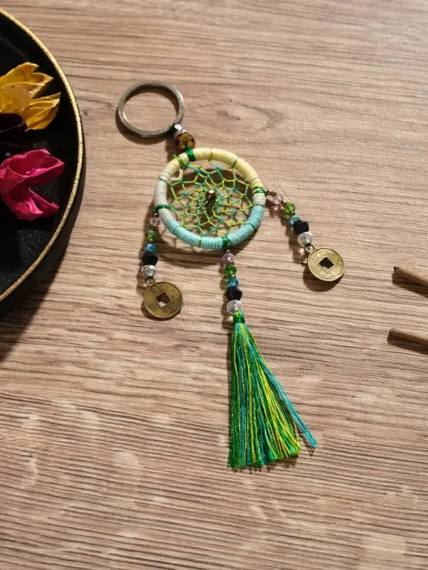 Брелок &laquo;Ловец снов&raquo;, 4&times;15 см, жёлто-голубой