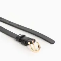 Ремень женский тонкий, 110&times;1.3 см, пряжка металл золотистая, полукруглая, чёрный