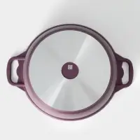 Кастрюля KUKMARA Trendy style, 6 л, d=26 см, h=15.5 см, стеклянная крышка, антипригарное покрытие, литой алюминий, фиолетовая