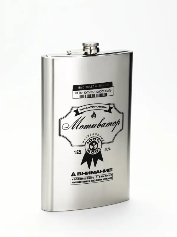 Фляжка &laquo;Мотиватор&raquo;, нержавеющая сталь, 1920 мл