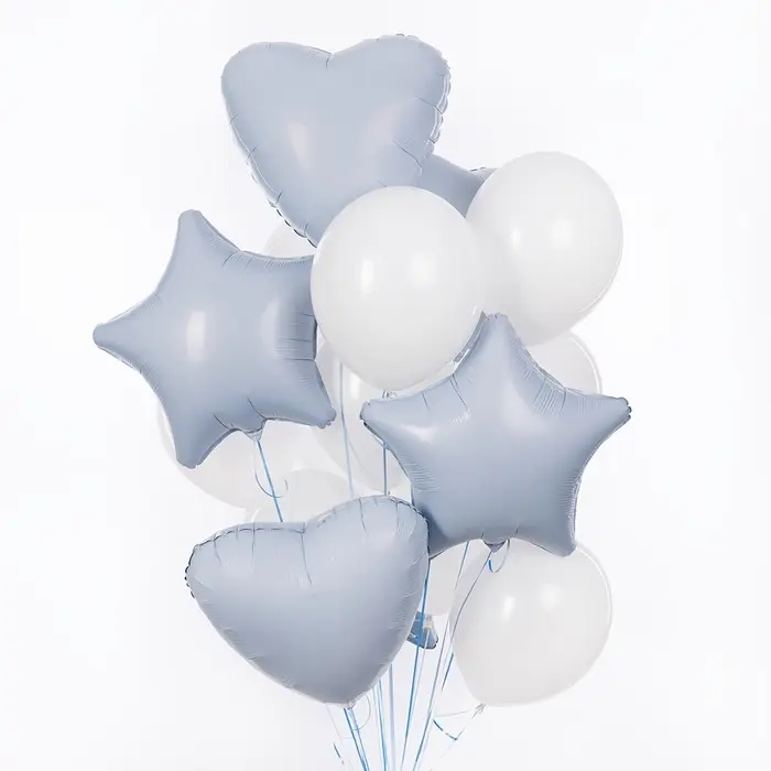 Воздушный шар, звезда, цвет нежно-голубой, фольга, набор 5 шт. Воздушный шар, звезда, цвет нежно-голубой, фольга, набор 5 шт.