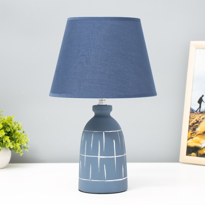 Настольная лампа Настольная лампа "Меркури" Е14 40Вт синий 22,5х22,5х36см RISALUX