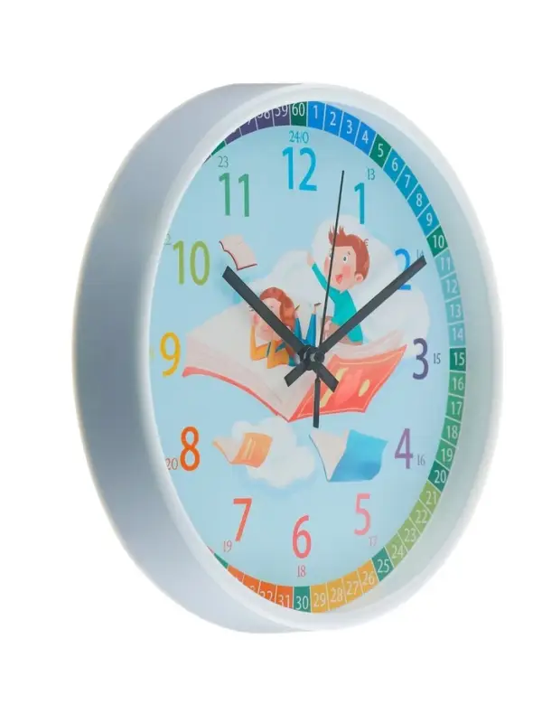Часы настенные &laquo;Ученье свет&raquo;, детские, бесшумные, плавный ход, d=25 см, от батарейки 1&times;АА