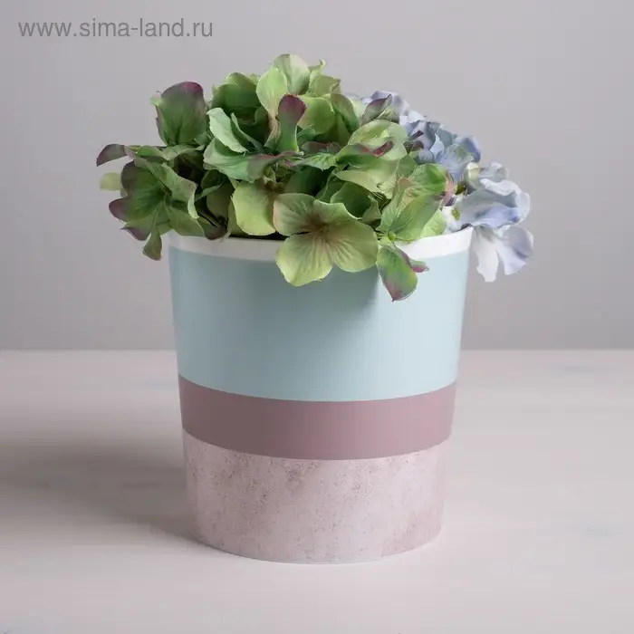 Кашпо для цветов «Полоски», 1,6 л, 14 х 14 см Кашпо для цветов «Полоски», 1,6 л, 14 х 14 см