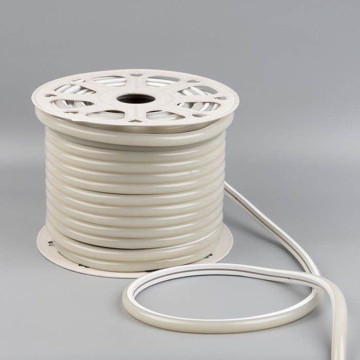 Гибкий неон Luazon Lighting 16 мм D-образный, IP65, 50 м, SMD2835, 120 LED/м, 220 В, свечение белое Гибкий неон Luazon Lighting 16 мм D-образный, IP65, 50 м, SMD2835, 120 LED/м, 220 В, свечение белое