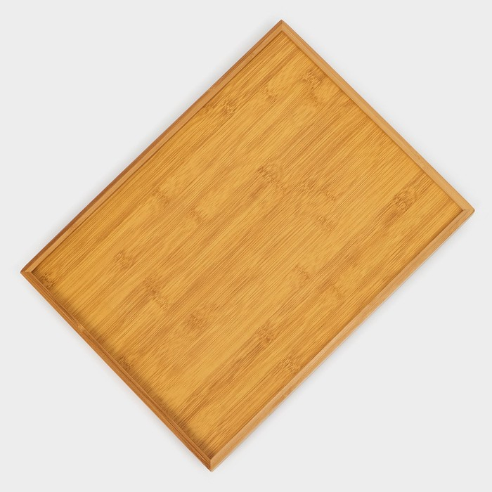 Поднос с ручками Доляна Striata, 41×28×5 см, бамбук Поднос с ручками Доляна Striata, 41×28×5 см, бамбук