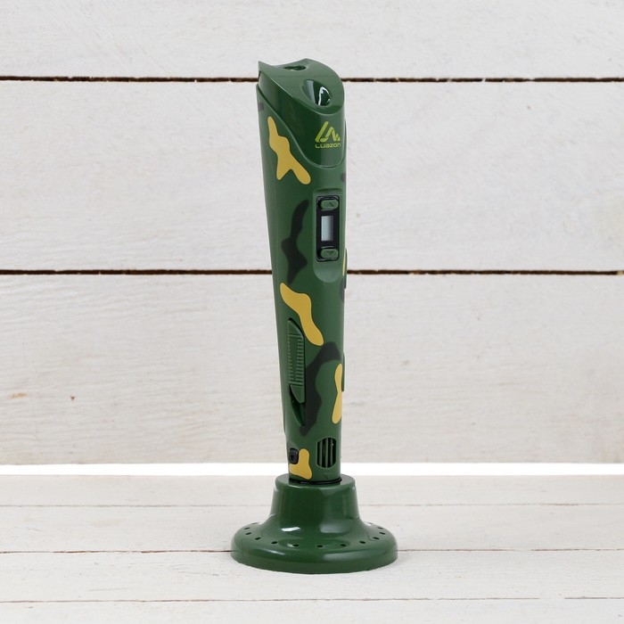 3D ручка Luazon, дисплей, работа с пластиком ABS и PLA, пластик в комплекте, хаки 3D ручка Luazon, дисплей, работа с пластиком ABS и PLA, пластик в комплекте, хаки